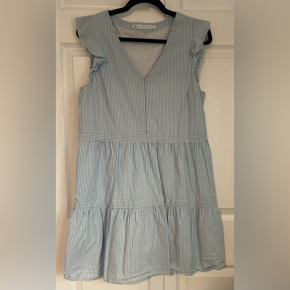 Women's Southern Tide Evelyn Seersucker Tiered Dress